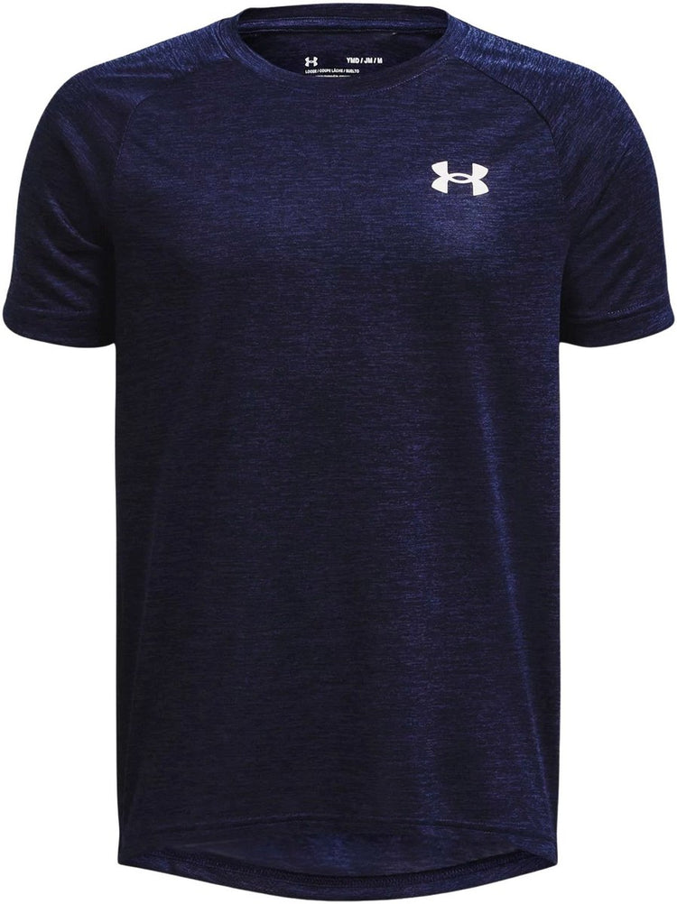 Under Armour Jungen-Sportshirt „UA Tech 2.0 SS-Blu“ – Midnight Navy – Weiß