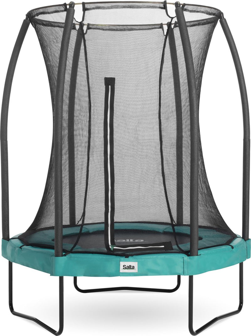 Salta Comfort Edition – ø 153 cm – rundes Trampolin mit Sicherheitsnetz – grün – Mini-Kleintrampolin für Kinder
