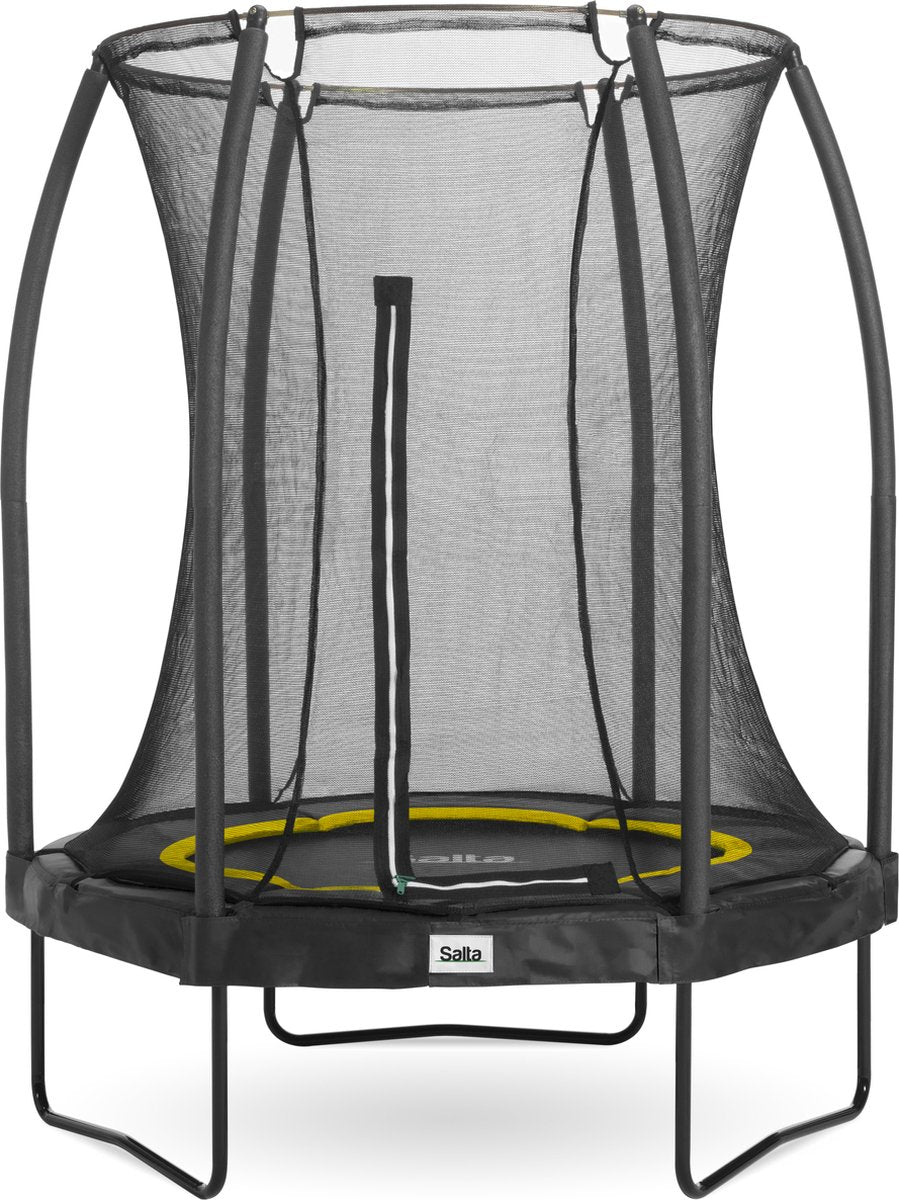 Salta Comfort Edition – ø 153 cm – rundes Trampolin mit Sicherheitsnetz – schwarz – Mini-Kleintrampolin für Kinder