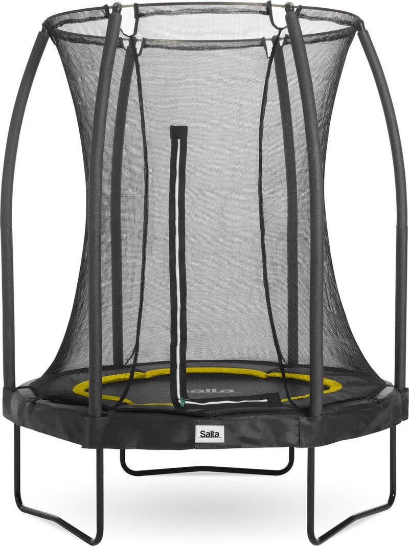 Salta Comfort Edition – ø 153 cm – rundes Trampolin mit Sicherheitsnetz – schwarz – Mini-Kleintrampolin für Kinder
