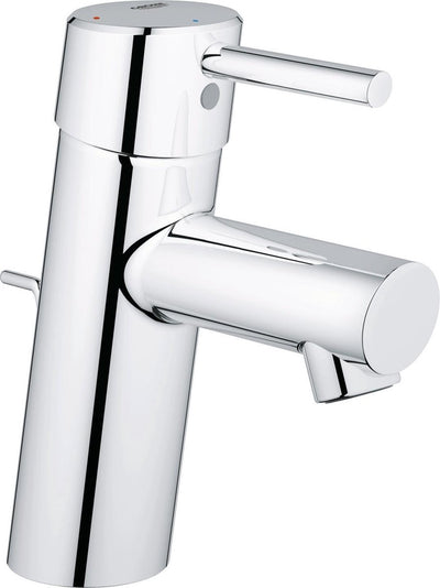 Grohe Concetto Waschtischarmatur – niedriger Auslauf – mit Ablaufgarnitur – Chrom – wassersparend