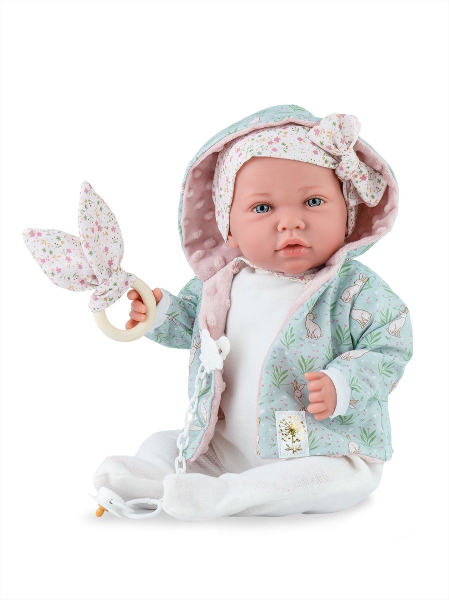 Marina Pau Babypuppe und Kaninchen 45 cm