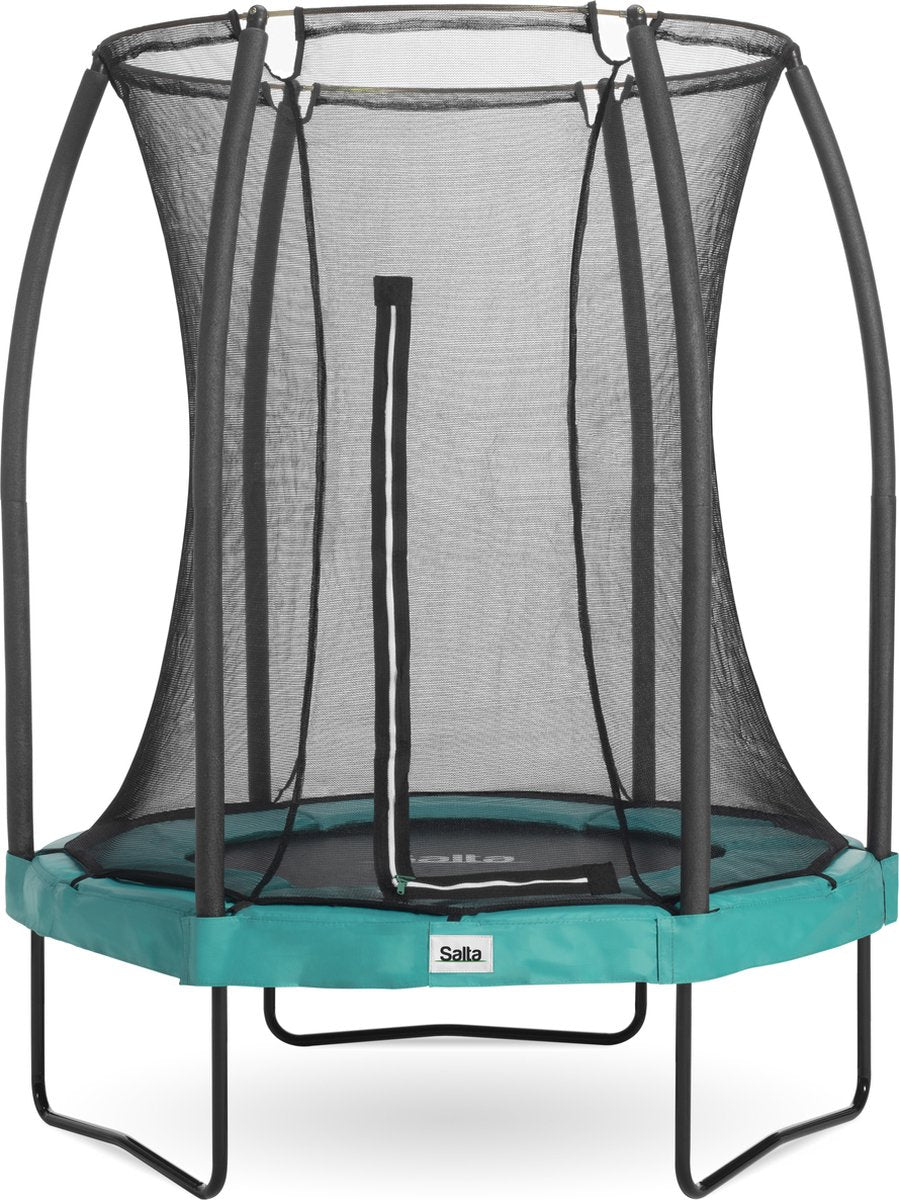 Salta Comfort Edition – ø 153 cm – rundes Trampolin mit Sicherheitsnetz – grün – Mini-Kleintrampolin für Kinder