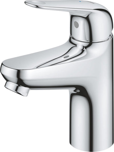 Grohe Swift Waschtischarmatur mit Push-Open-Ablaufgarnitur – Größe S – energie- und wassersparend – Chrom