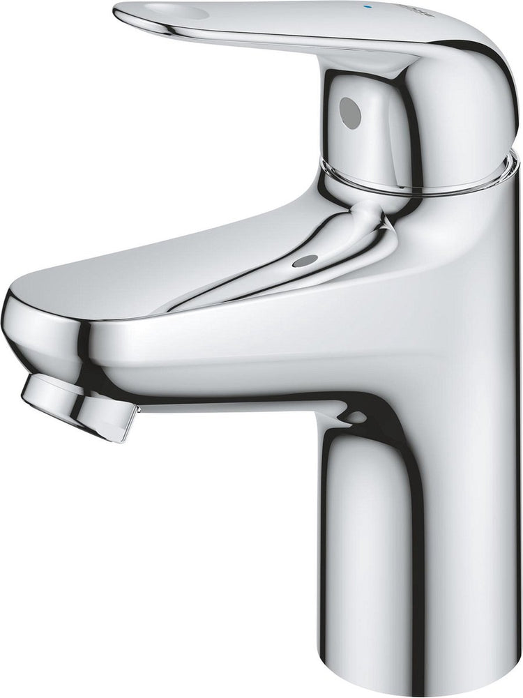 Grohe Swift Waschtischarmatur mit Push-Open-Ablaufgarnitur – Größe S – energie- und wassersparend – Chrom