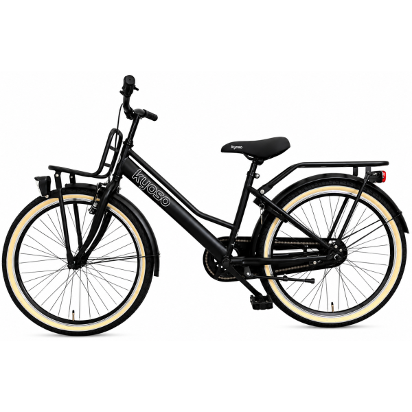 Kyoso Kinderfahrrad Blossom Classic 24 Zoll mit Bremsnabe – mattschwarz rosa