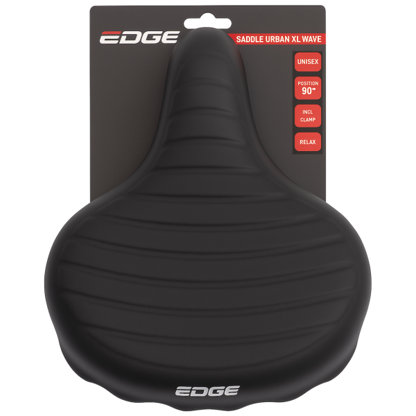 Edge Fahrrad Sattel Urban XL Wave Black schwarz