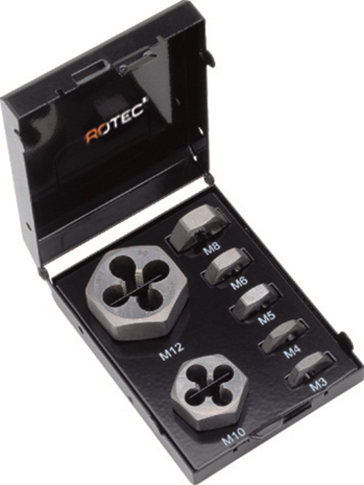 Rotec Sechskant-Schneidmuttern-Set 7-teilig M3-M12