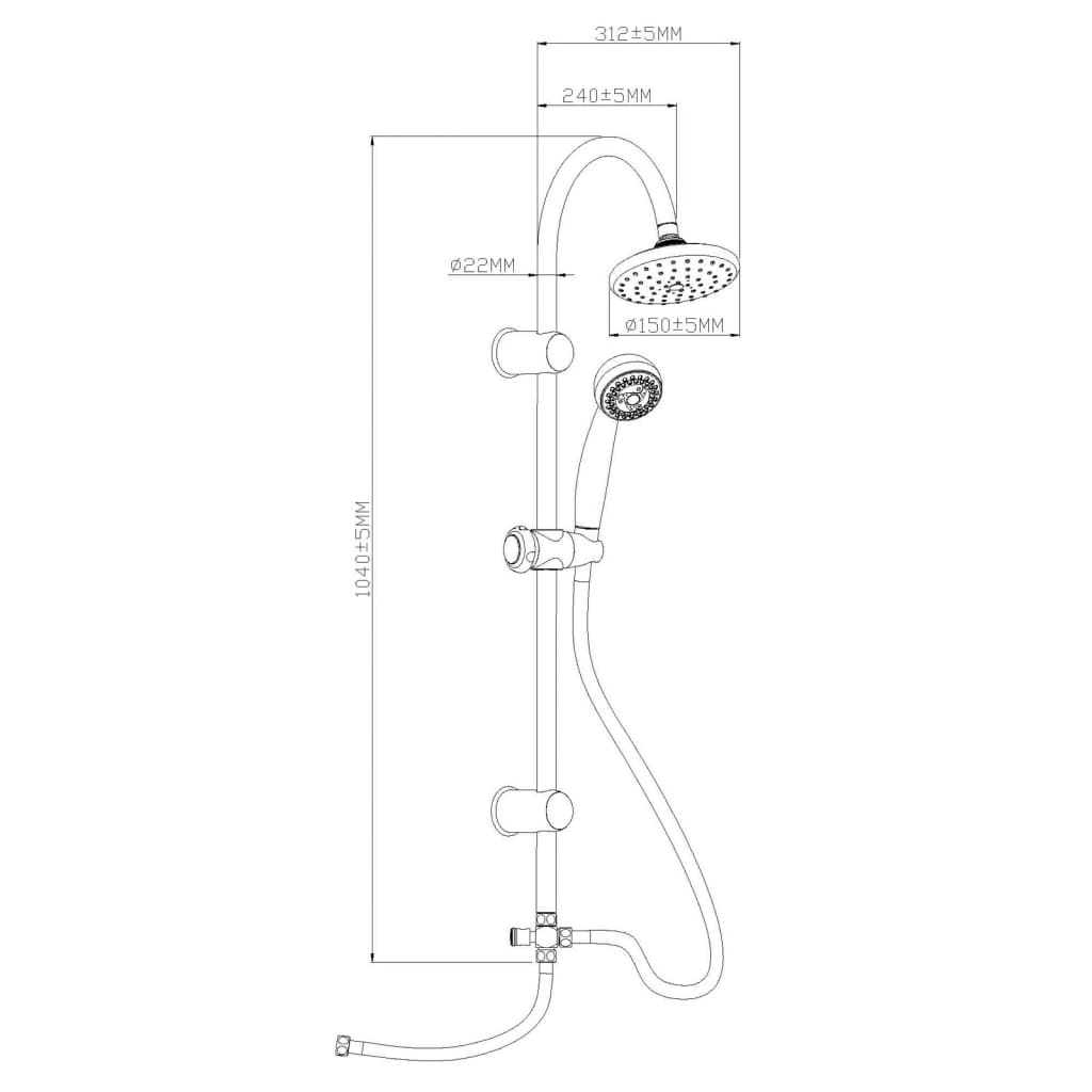 EiSl EiSl -Kopf -Dusche Set Easy Vital Chrom -gelenkt