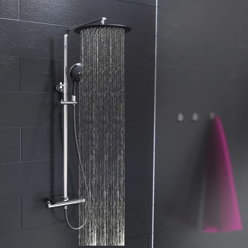 EiSl EiSl -Kopf -Dusche Set mit Thermostat Tap Grande Vita Chrome -Zwart