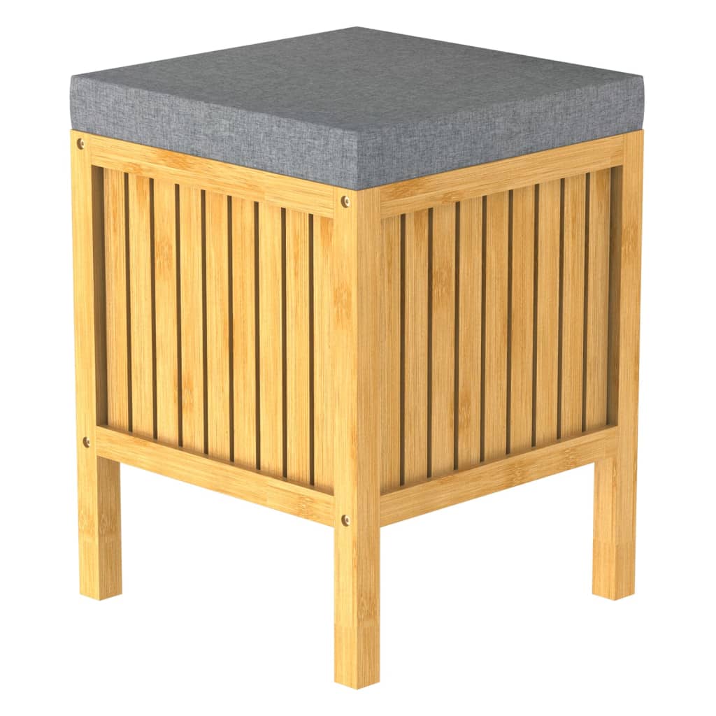 EiSl EiSl 2-in-1 Wäschereikorb mit Sitzkissen 39x39x52,5 cm Bambus