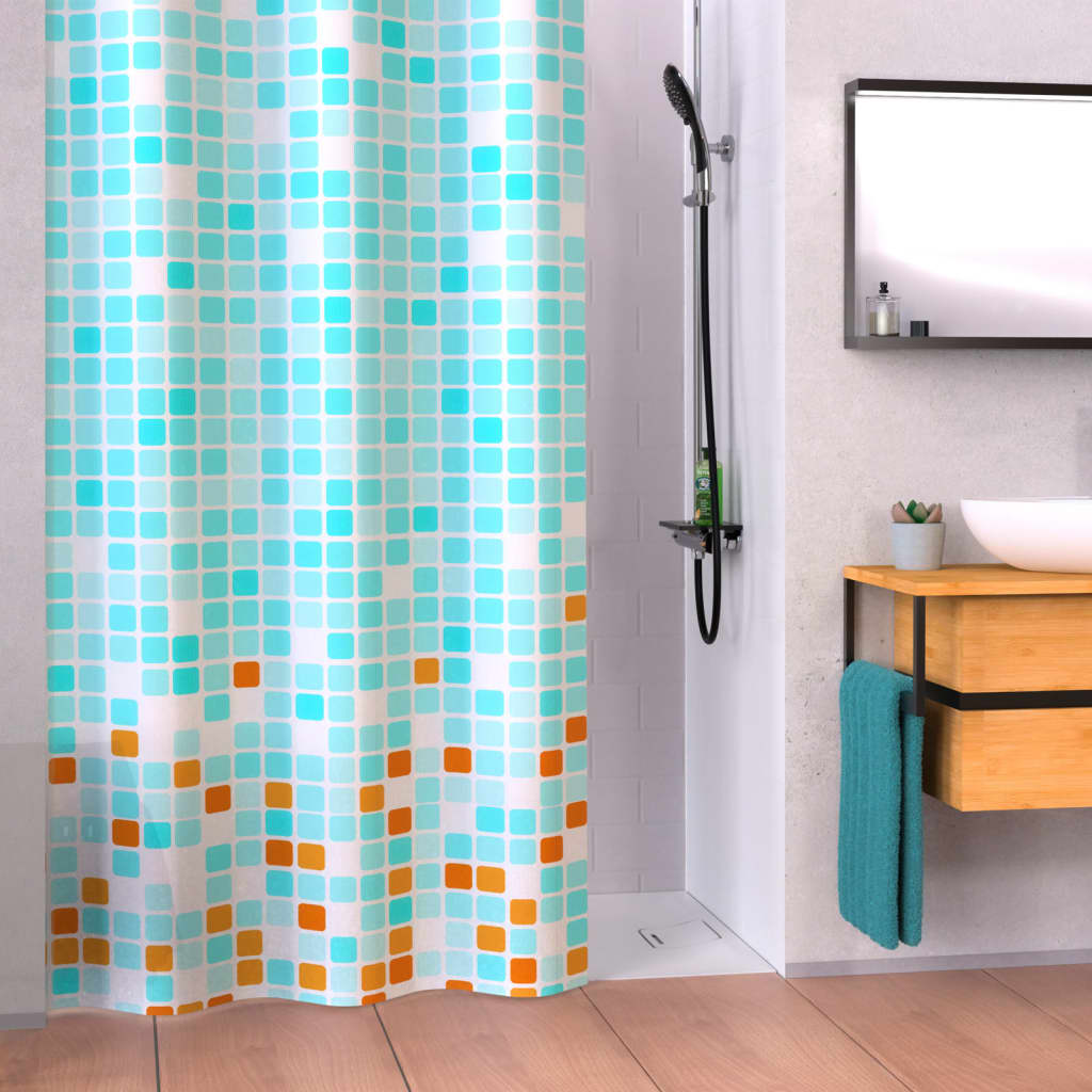EiSl Eisl Duschvorhang mit Mosaic 200x180x0,2 cm blau und orange