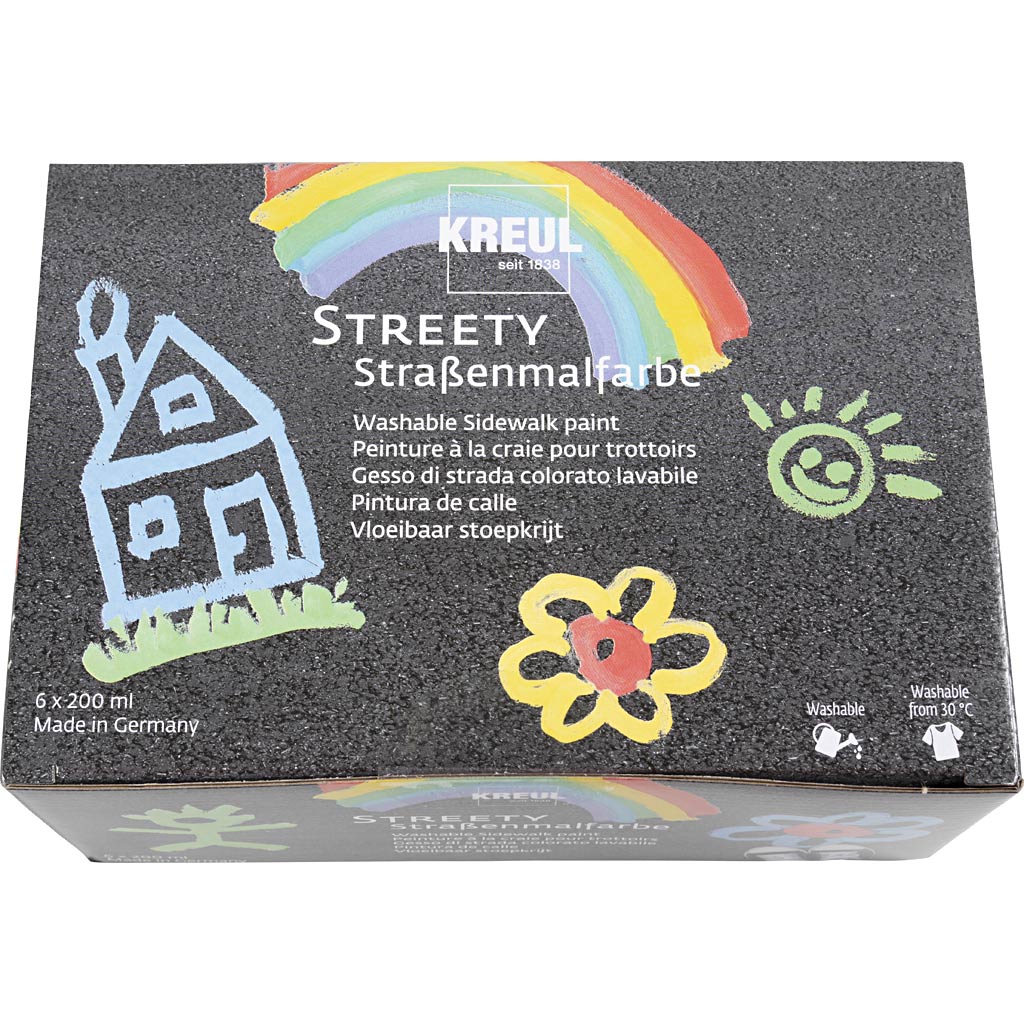 Kreidefarbe auf dem Bürgersteig, 6x200 ml 1 Box