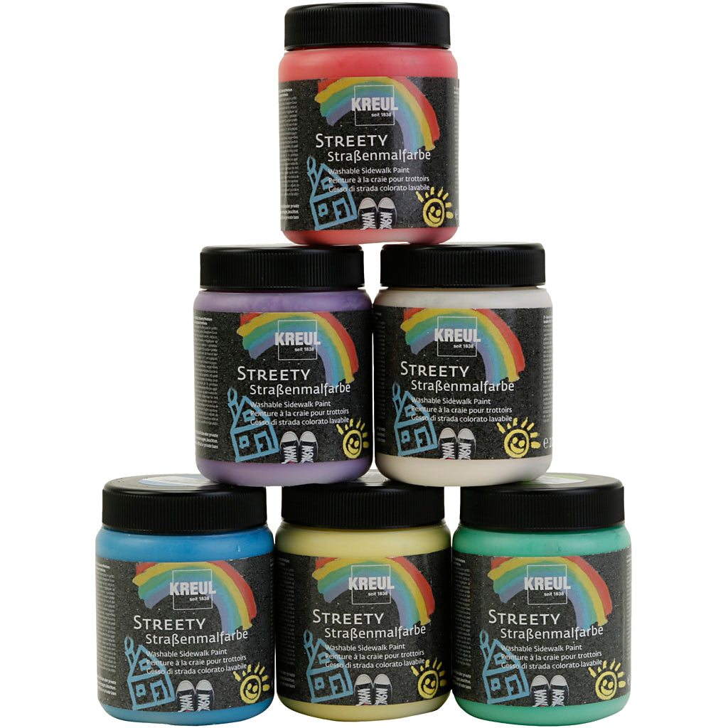 Kreidefarbe auf dem Bürgersteig, 6x200 ml 1 Box