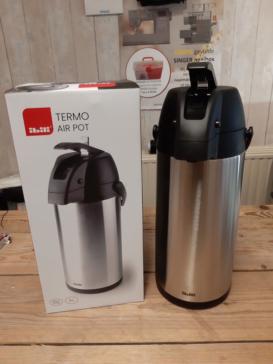 Ibili Thermokanne 5 Liter mit Pumpe - Edelstahl