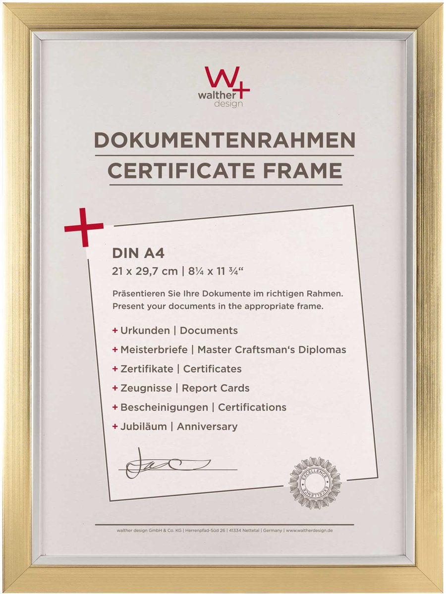 Walther beyond - Fotorahmen - Fotogröße 21x29,7 cm (Din A4) - Champagner