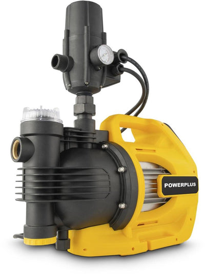 Powerplus elektrische Wasserpumpe POWXG9560 – Gartenpumpe mit 1100 W, Temperatur 35 °C und Durchflussrate 5500 l/h, Gartengeräte