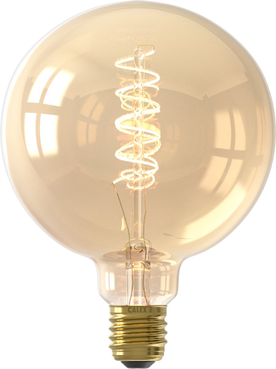 Calex-Filament-LED-Lampe – E27 – Vintage-Lichtquelle – 12,5 cm – Gold – warmweißes Licht – dimmbar