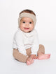 Dooky® Dooky Baby-Gehörschutz – weiches, verstellbares Kopfband – 0–6 Monate – Beige – Öko-Tex-Baumwolle – leicht bequem