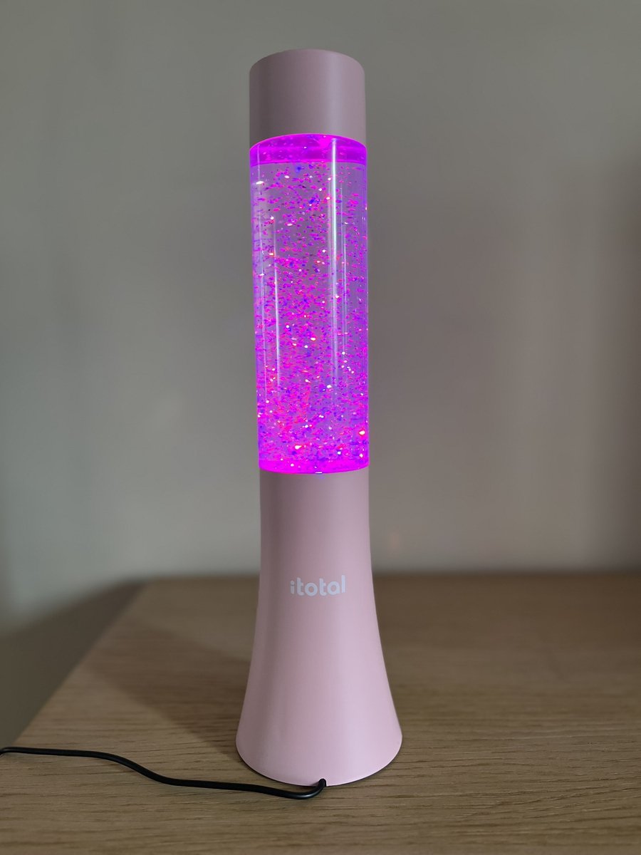Itotal LED-Lavalampe – Pastellrosa – Glitzer