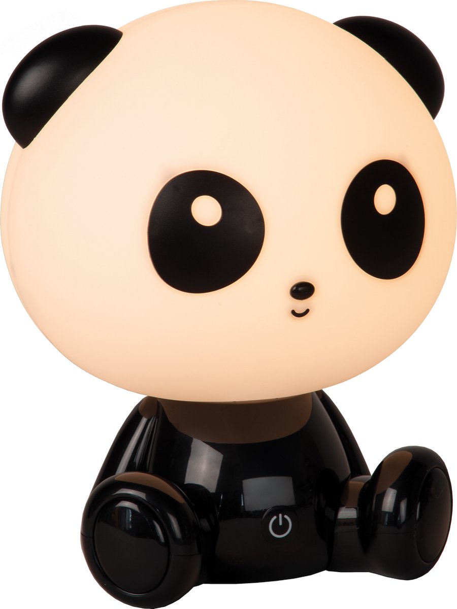 Lucide Dodo Panda - Nachtlampe Kinderzimmer - LED 3 Stufendimmung - 1x3W 4000K - Schwarz