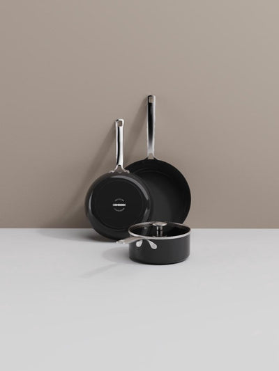 Combekk Element Expert Pfannenset – 4-teilig – Schwarz – PFAS-freie Keramik-Antihaftbeschichtung – Hergestellt aus 100 % recyceltem Aluminium – für Induktion geeignet