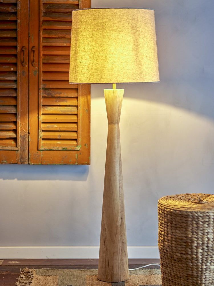 Die Kreativkollektion Kreativkollektion – Leonor Stehleuchte – Beige – Gummiholz