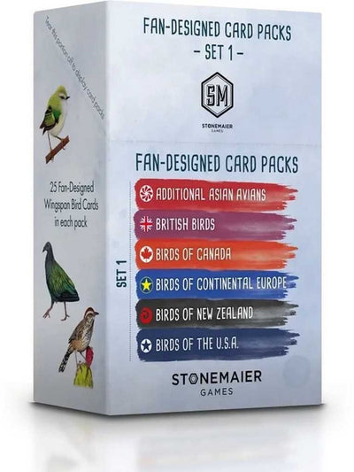 Die von einem Asmodee-Fächer entworfenen Vogelpakete mit Flügelspannweite enthalten 6 Kartenspielerweiterungen.