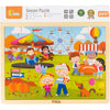 Viga Jahreszeiten Holzpuzzle, Die Jahreszeiten, Herbst, Größe 30x22,5 cm, 24 Teile, 1 Stück