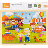 Viga Jahreszeiten Holzpuzzle, Die Jahreszeiten, Herbst, Größe 30x22,5 cm, 24 Teile, 1 Stück - afbeelding 2