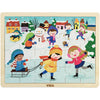 Viga Jahreszeiten Holzpuzzle, Die Jahreszeiten, Winter, Größe 30x22,5 cm, 24 Teile, 1 Stück