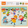 Viga Jahreszeiten Holzpuzzle, Die Jahreszeiten, Winter, Größe 30x22,5 cm, 24 Teile, 1 Stück
