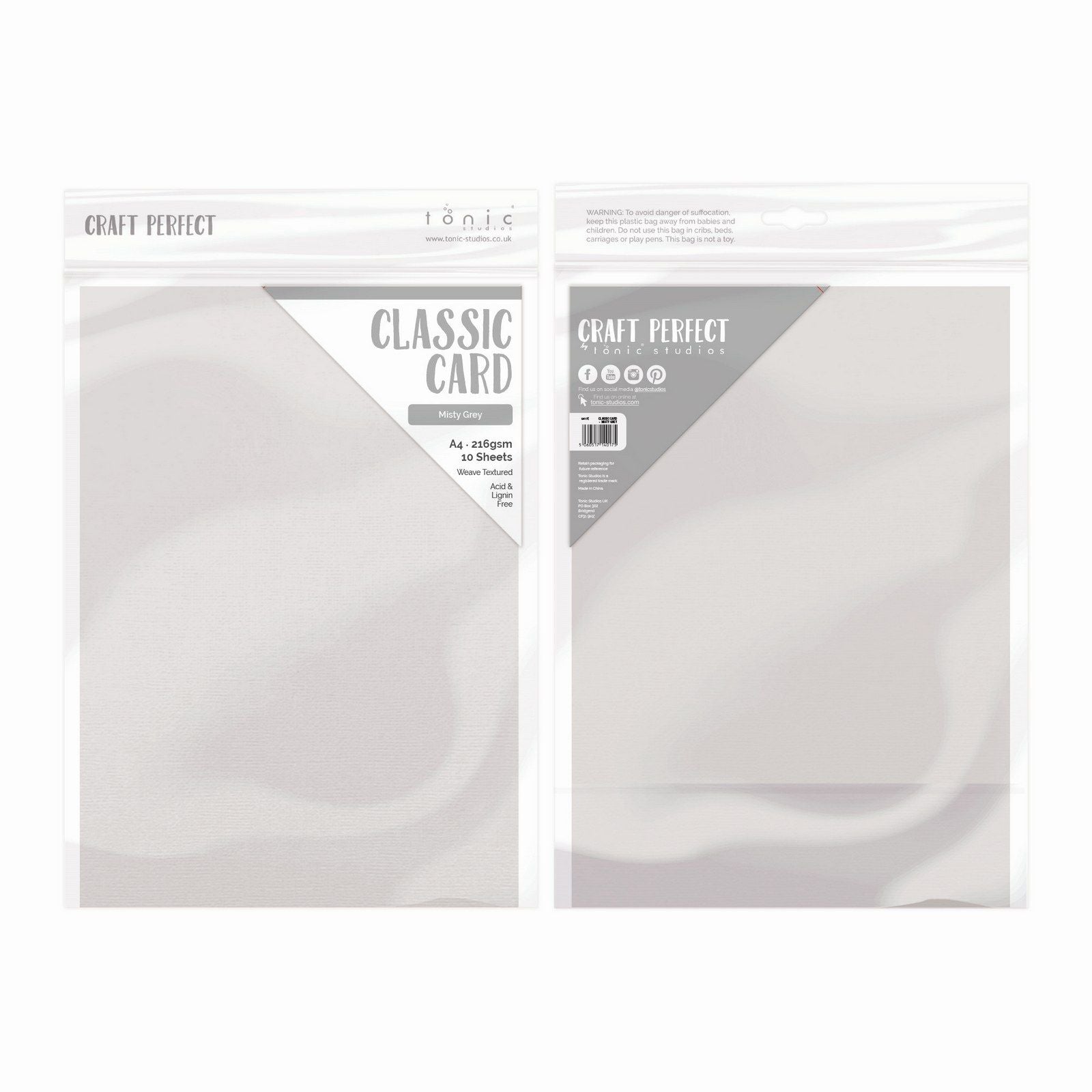 Craft Perfect von Tonic Studios Craft Perfect • Klassischer A4-Karton, 10 Stück, Nebelgrau