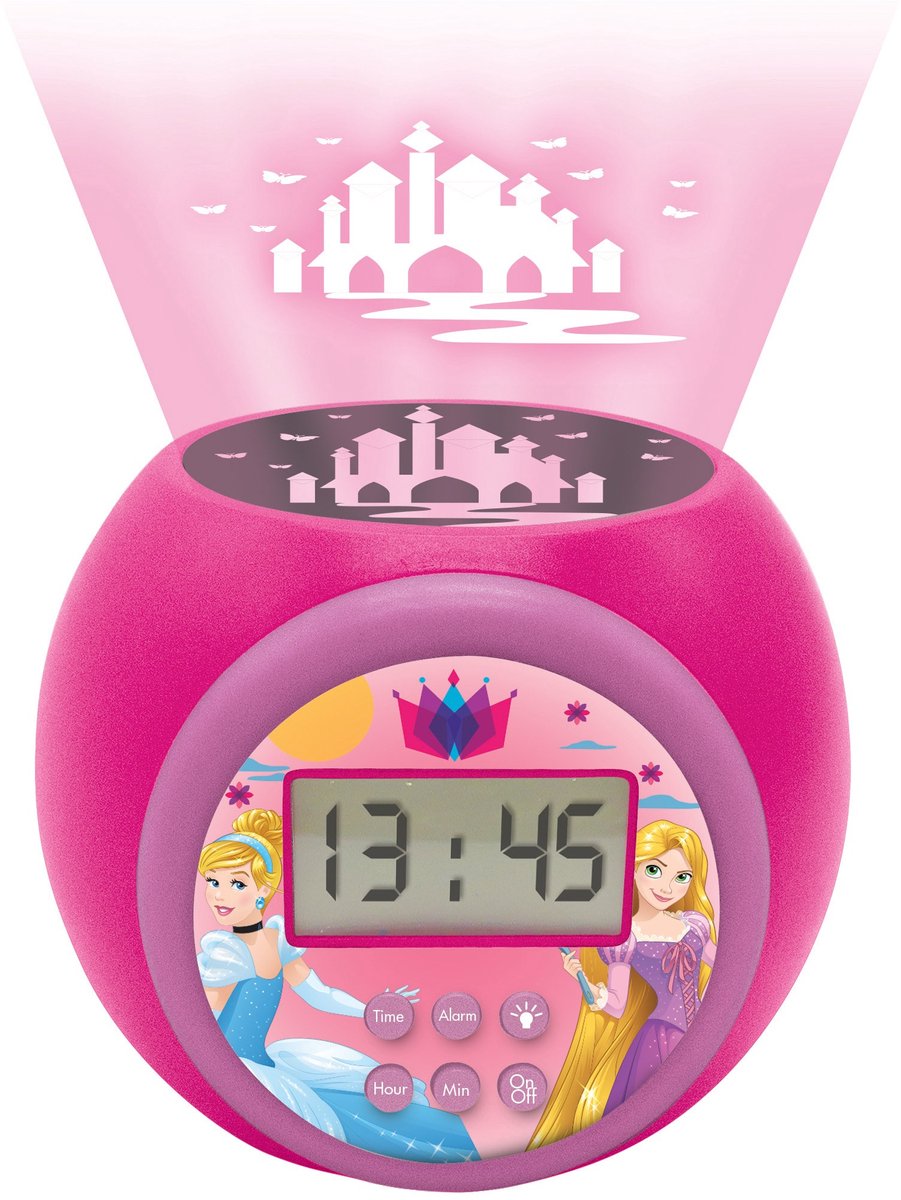 Disney Princess Projector Wekker Pink