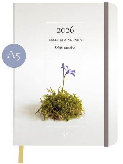 Essencio-Agenda 2026 groß (A5) – Thema „Versprechen des Gedeihens“ – Natur – Entschleunigung – bedeutungsvolle Zitate