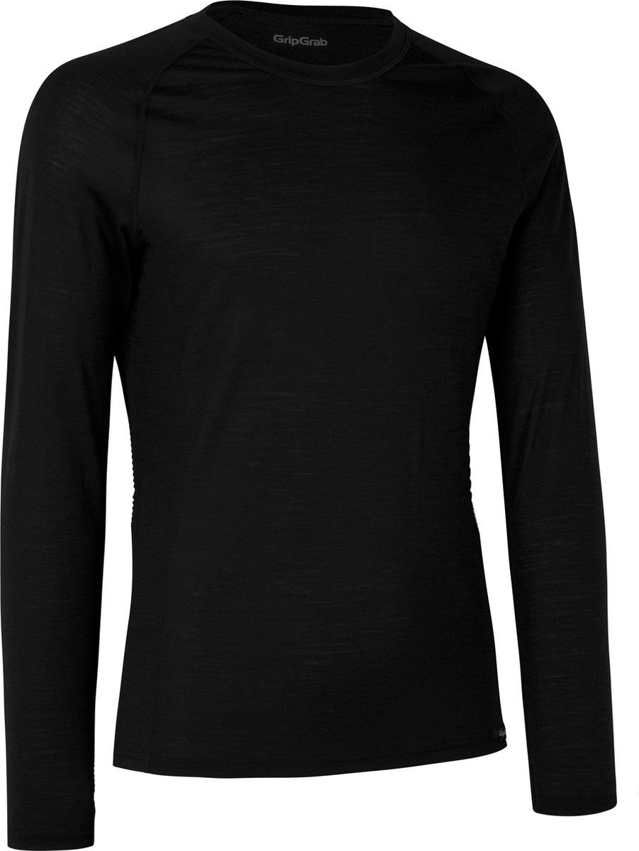 Gripgrab – Merinomischung Thermo-Langarm-Herbst-Winter-Radunterhemd Thermoshirt mit Merinowolle – Schwarz – Herren – Größe XXL