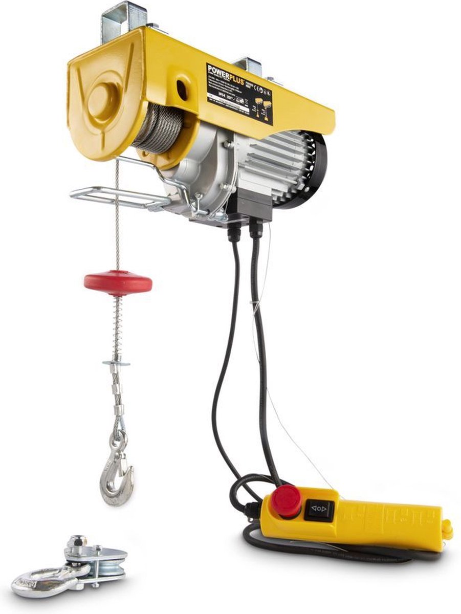 Powerplus powx902 elektrischer Seilzug – 1050 W – max. 600 kg – 12 m Stahlseil