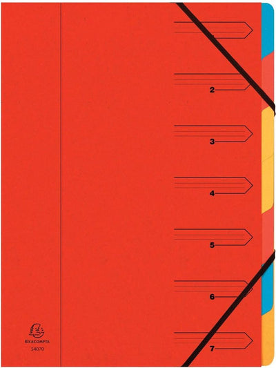 Exacompta Sortiermappe 7-teilig rot