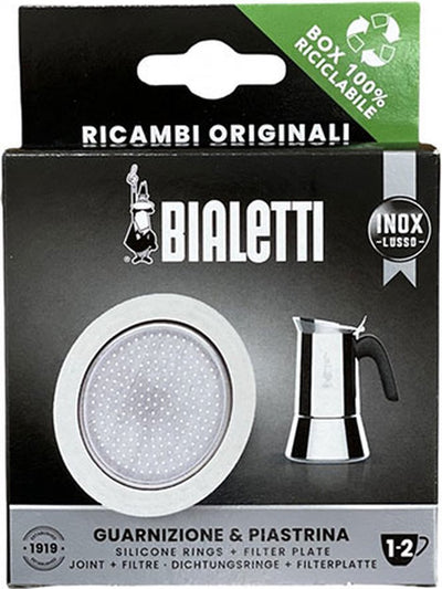 Bialetti Filterplatte + Silikonring – für 2 Tassen Edelstahl-Perkolatoren