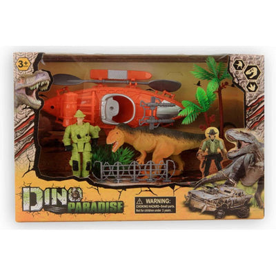 Dino-Spielset mit Kanu 20cm