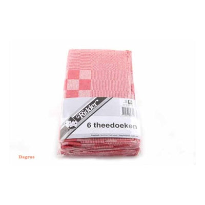 Geschirrtuchblock 60x65 rot 6er Pack.