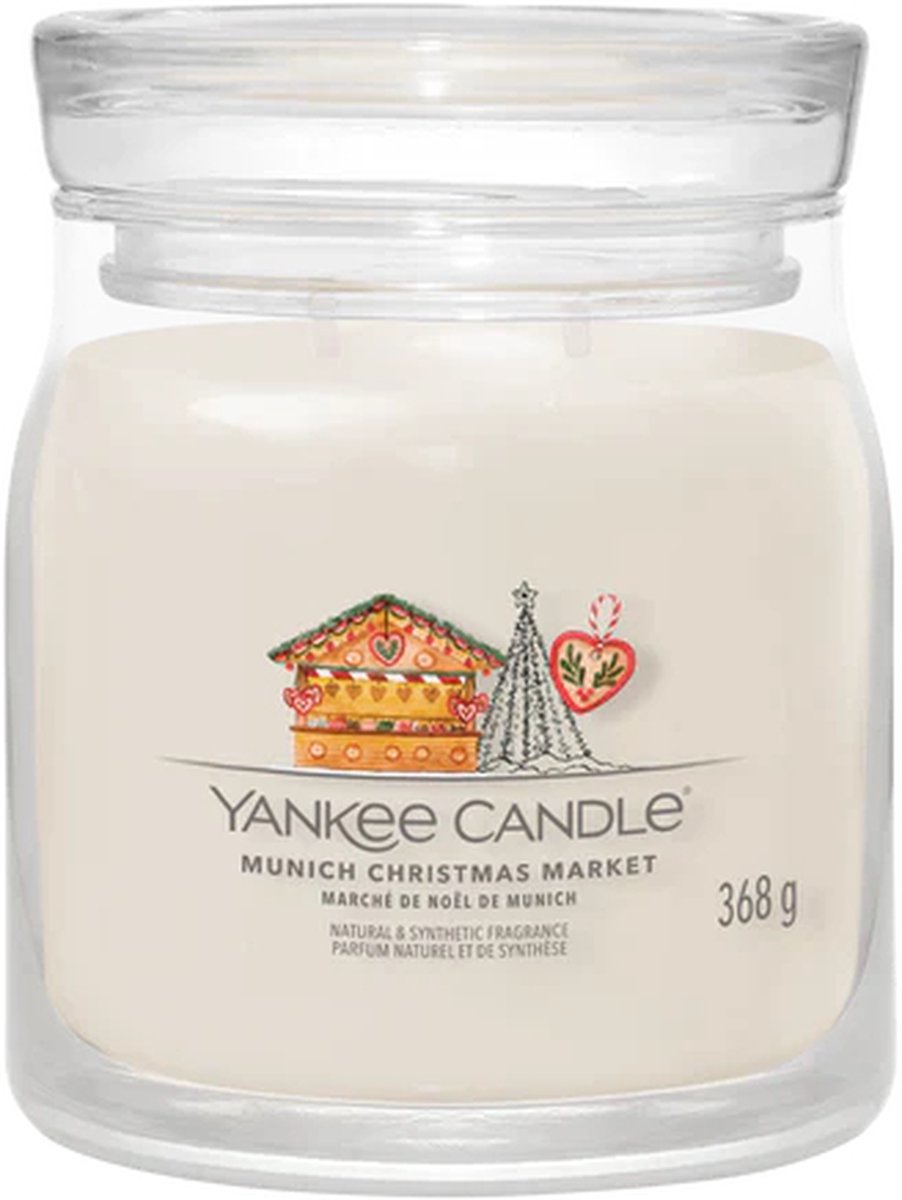 Yankee Candle - Münchner Weihnachtsmarkt mittelgroße Duftkerze - 50 Brennstunden - 2 Dochte