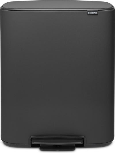 Brabantia Bo Abfallbehälter – 2 x 30 Liter – Mülltrennung – Mineral Infinite Grey