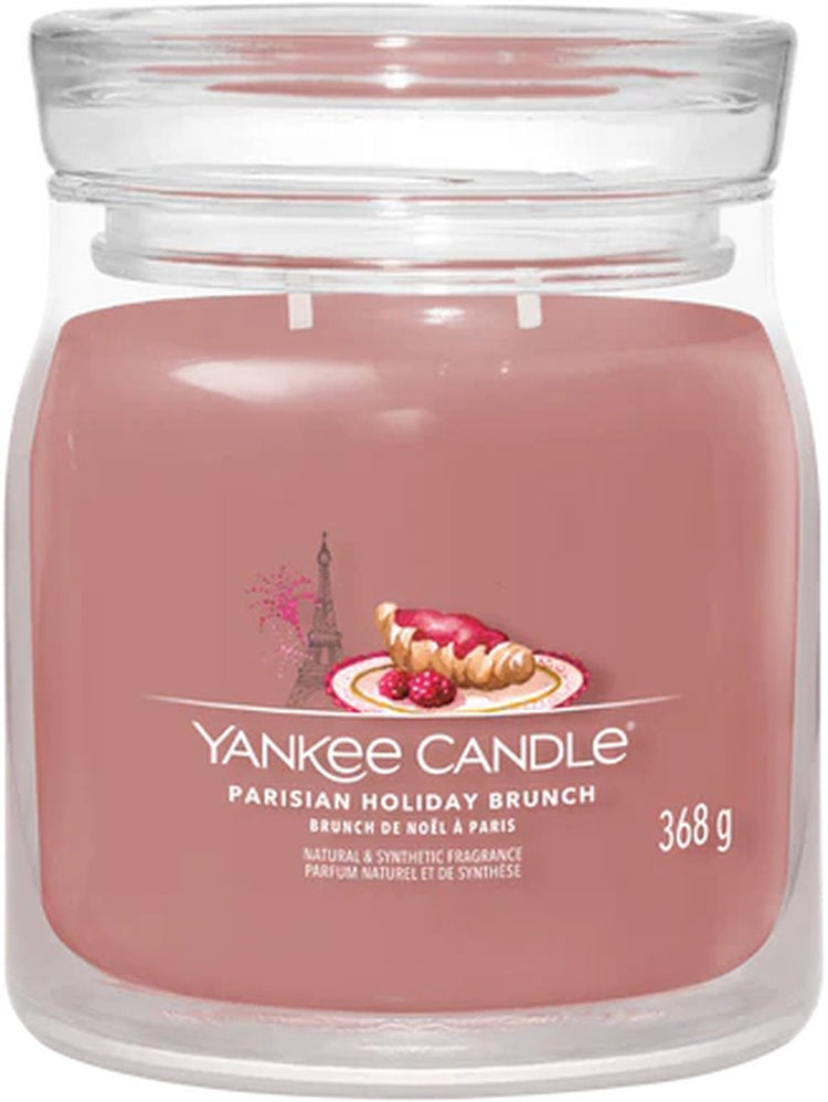 Yankee Candle – Pariser Weihnachtsbrunch-Duftkerze, mittelgroß – 50 Brennstunden – 2 Dochte