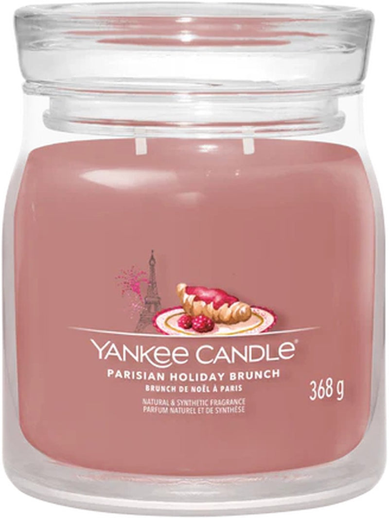 Yankee Candle – Pariser Weihnachtsbrunch-Duftkerze, mittelgroß – 50 Brennstunden – 2 Dochte