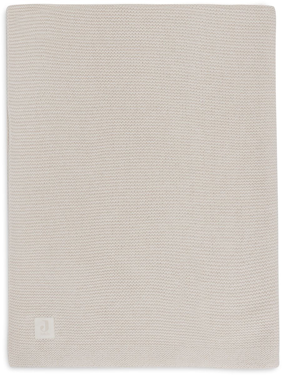 Jollein Babydecke für Kinderbett – 100 x 150 cm – Grundstrick – Haferflocken