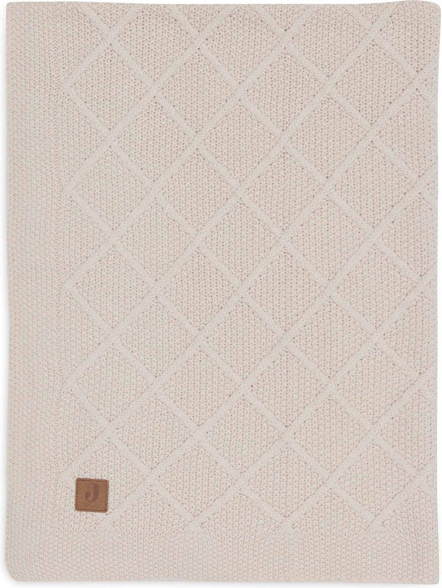 Jollein – Kinderbettdecke 75 x 100 cm – Kinderbettdecke, Kinderbettdecke, Babydecke – kariertes Strickmuster, Haferflocken