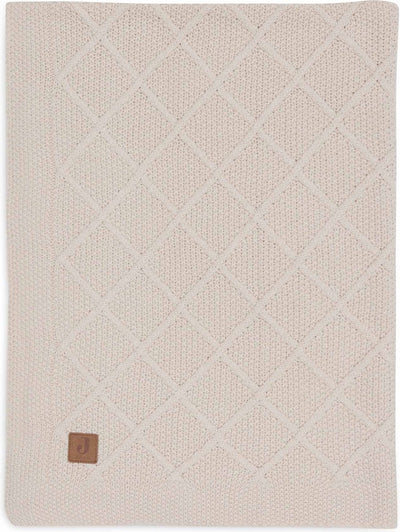 Jollein – Kinderbettdecke 75 x 100 cm – Kinderbettdecke, Kinderbettdecke, Babydecke – kariertes Strickmuster, Haferflocken