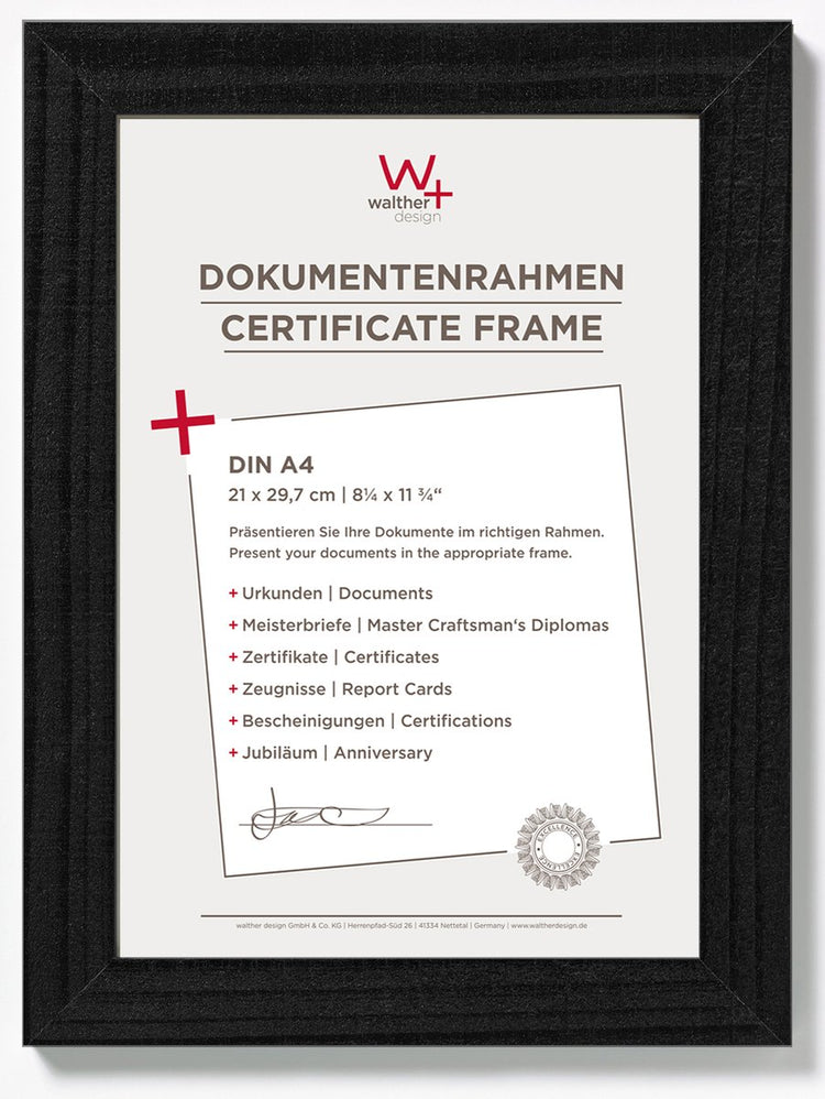 Walther Home - Holzrahmen - Fotogröße 21x29,7 cm (Din A4) - Schwarz