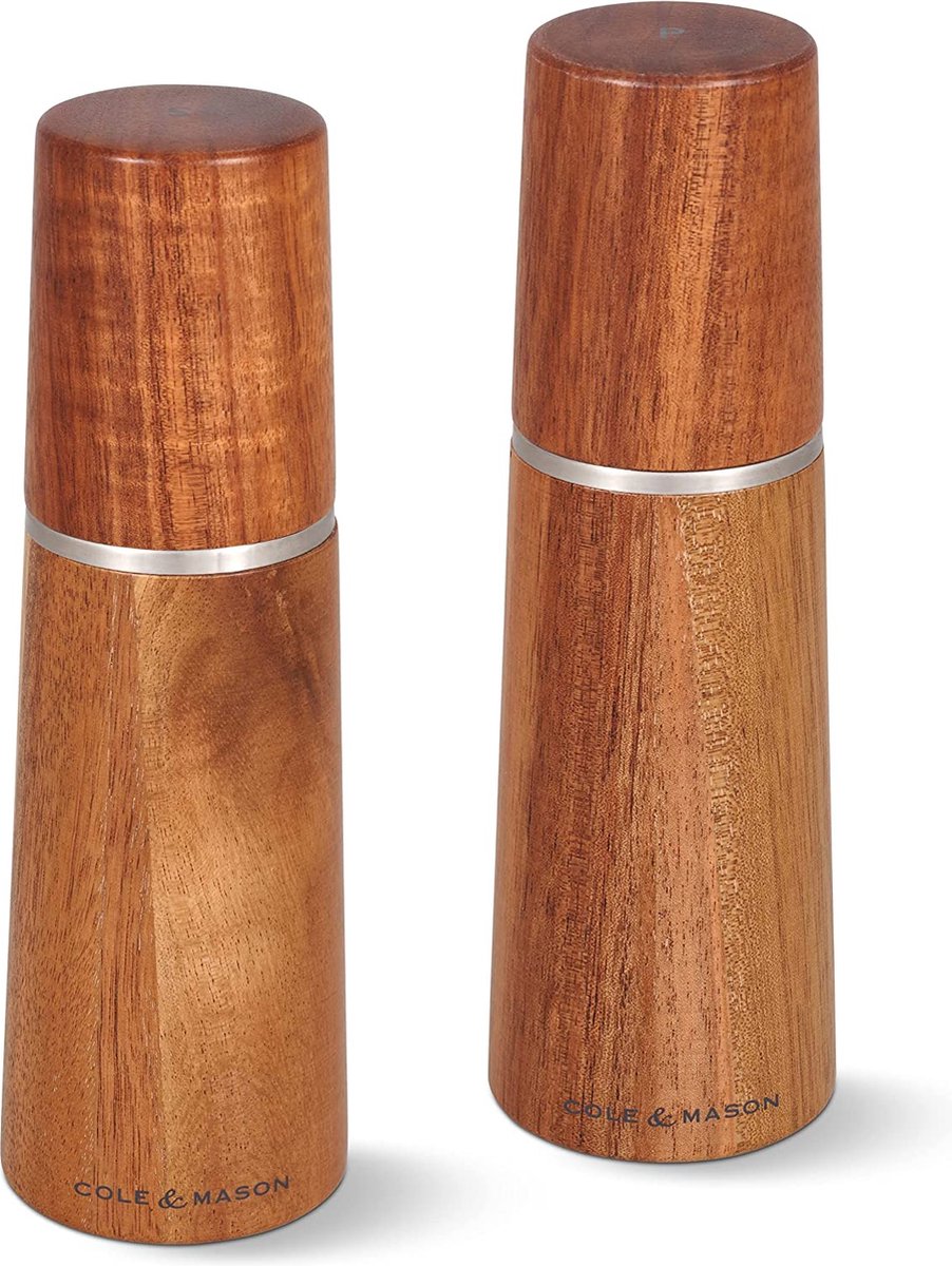 Cole Mason – Marlow Akazien-Salz- und Pfeffermühlen-Geschenkset, unbefüllt, 18,5 cm